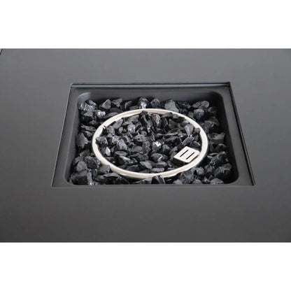 Outdoor Fire Pit Table With Lid Gray All Weather