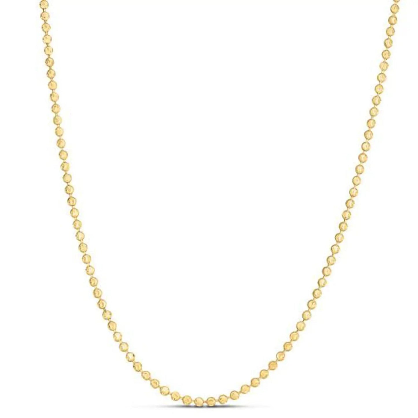 Moon Cut Bead Chain necklace, 14k yellow gold, 2.50 mm beads, by Bids.com on Tampa Home & Garden Store