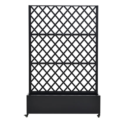 Metal Raised Garden Bed with Wheels and Trellis