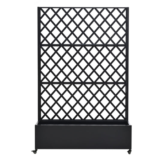 Metal Raised Garden Bed with Wheels and Trellis
