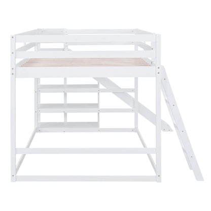 Bunk bed with ladder and slide in white pine wood frame by HouseOfZazla on Tampa Home & Garden Store