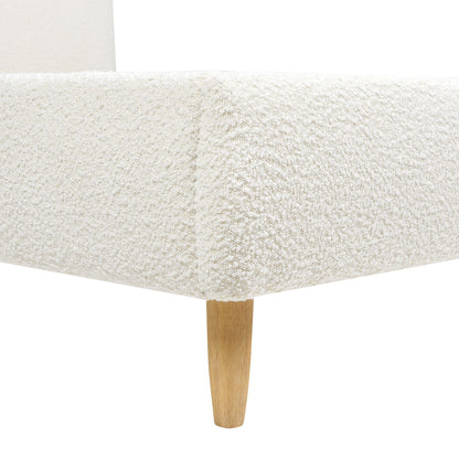 Curved Headboard and Upholstered Platform Bed