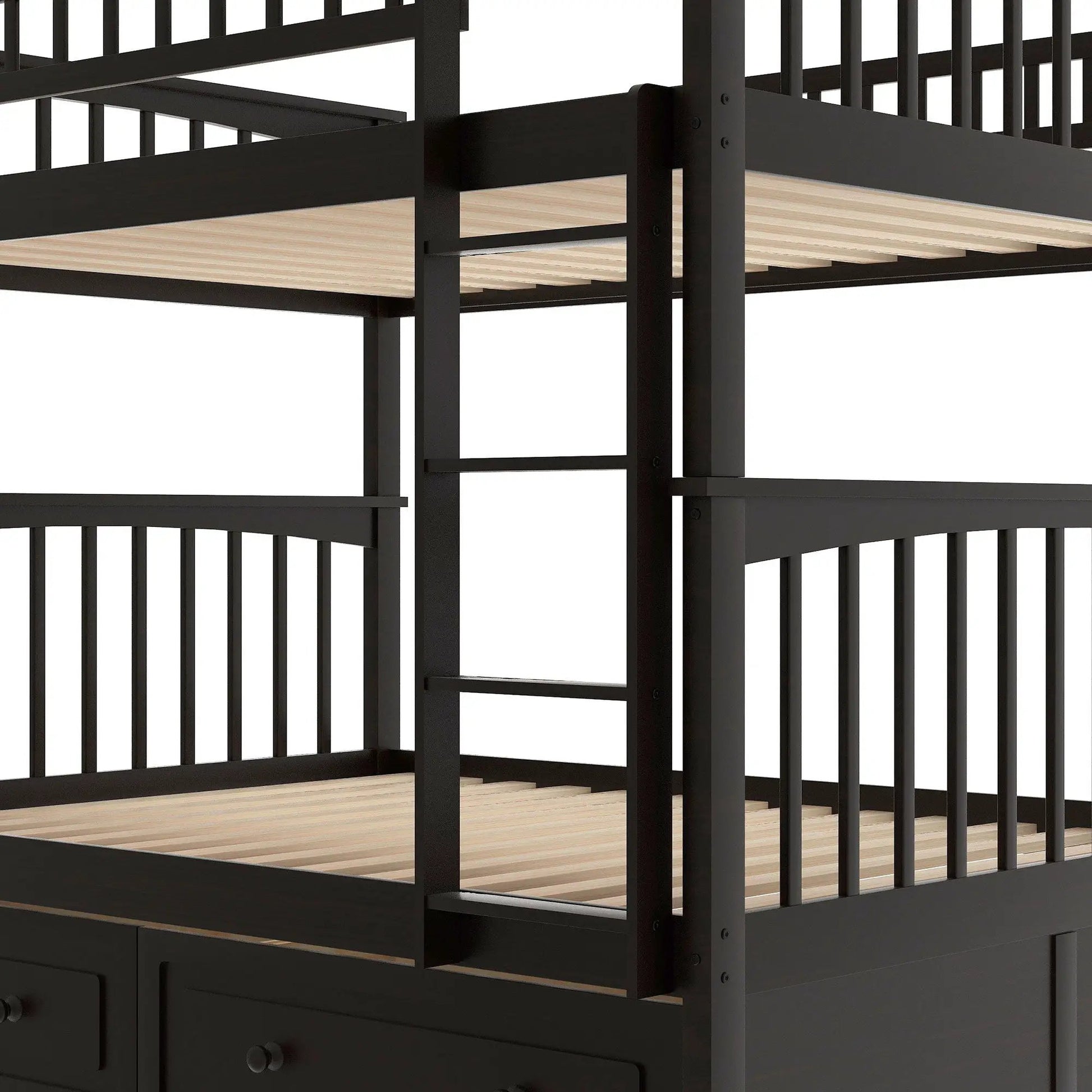 Bunk Bed With Drawers in dark finish, built-in ladder, storage by Unique Piece Furniture on Tampa Home & Garden Store