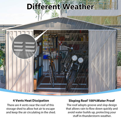 Outdoor Metal Storage Shed For Patio And Yard