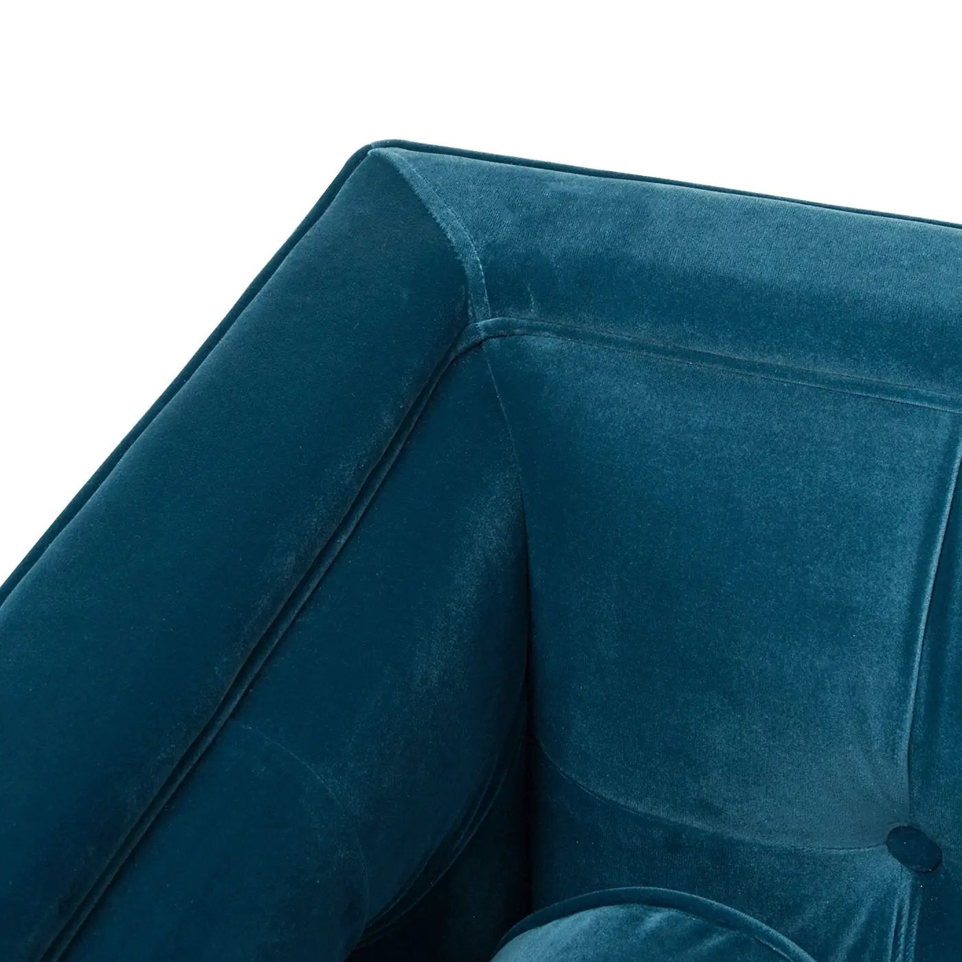 Jack - Modern Tuxedo Tufted Sofa teal velvet upholstery with tufted details on Tampa Home & Garden Store