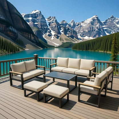 Modern Outdoor Sofa Set with the Coffee Table