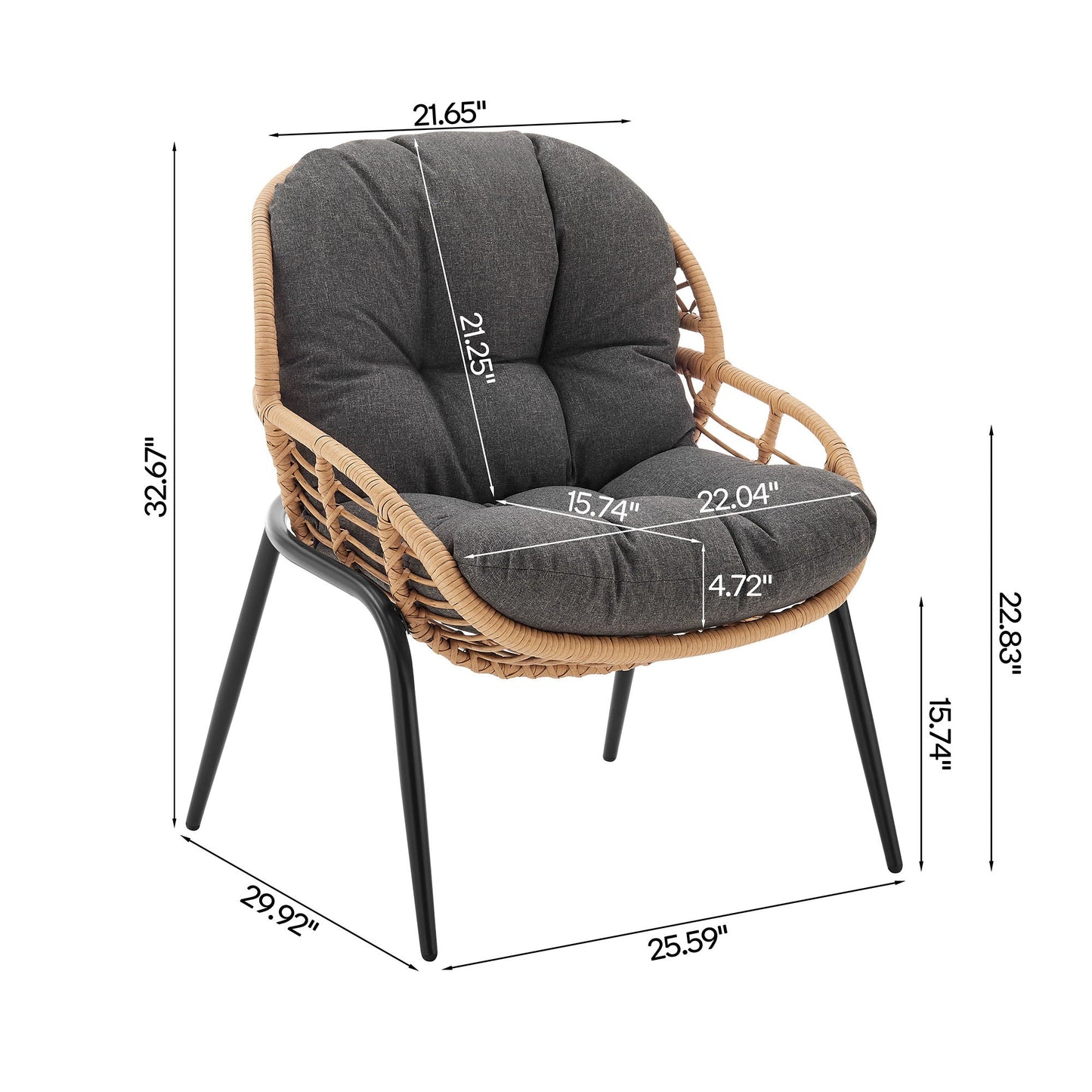 Modern Four Piece Outdoor Conversation Set