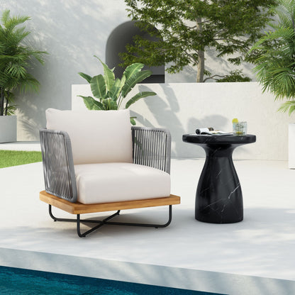 Lucca Outdoor Acacia Wood Patio Lounge Chair