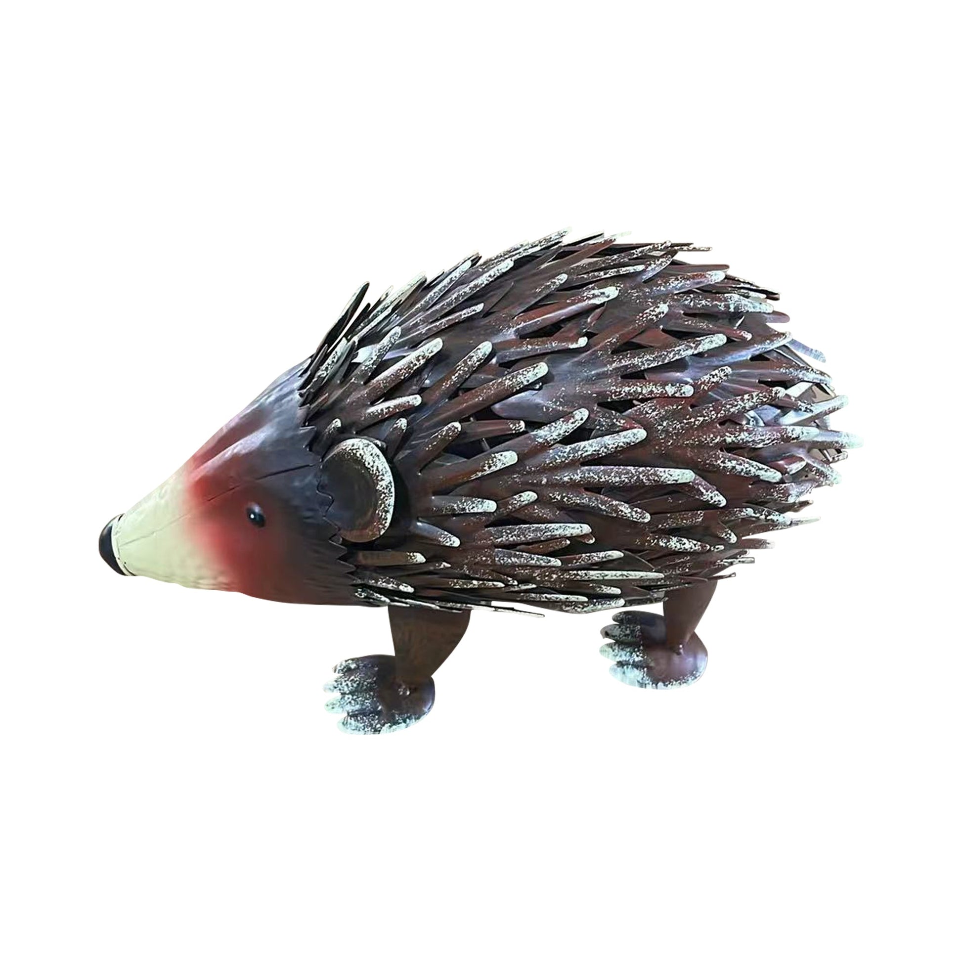 Handmade wrought iron hedgehog garden statue with rust spines by HouseOfZazla on Tampa Home & Garden Store