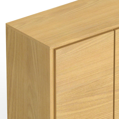 Lowry - Medium Handcrafted Storage Cabinet, light oak wood finish, HouseOfZazla accent cabinet on Tampa Home & Garden Store