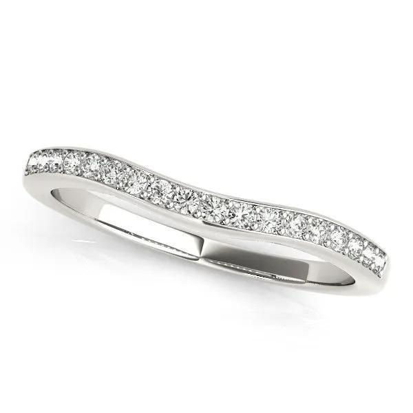 14k white gold curved channel diamond wedding band, 1/4 cttw, Bids.com on Tampa Home & Garden Store