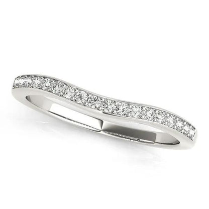 14k white gold curved channel diamond wedding band, 1/4 cttw, Bids.com on Tampa Home & Garden Store