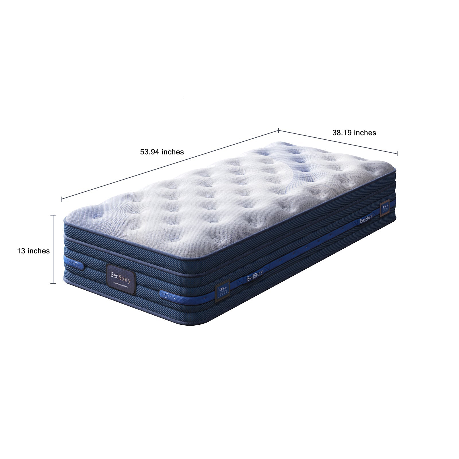 BedStory Spine Align Pro 13in Twin Firm Cooling Hybrid Mattress with white tufted top on Tampa Home & Garden Store