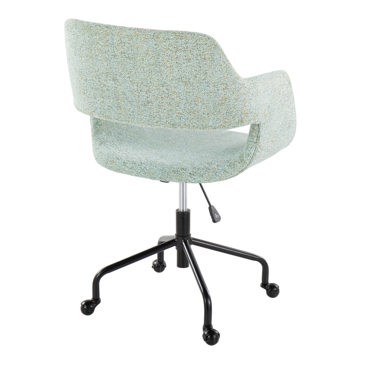 Contemporary adjustable office chair with cushioned blue-gray fabric and wheeled five-star base on Tampa Home & Garden Store
