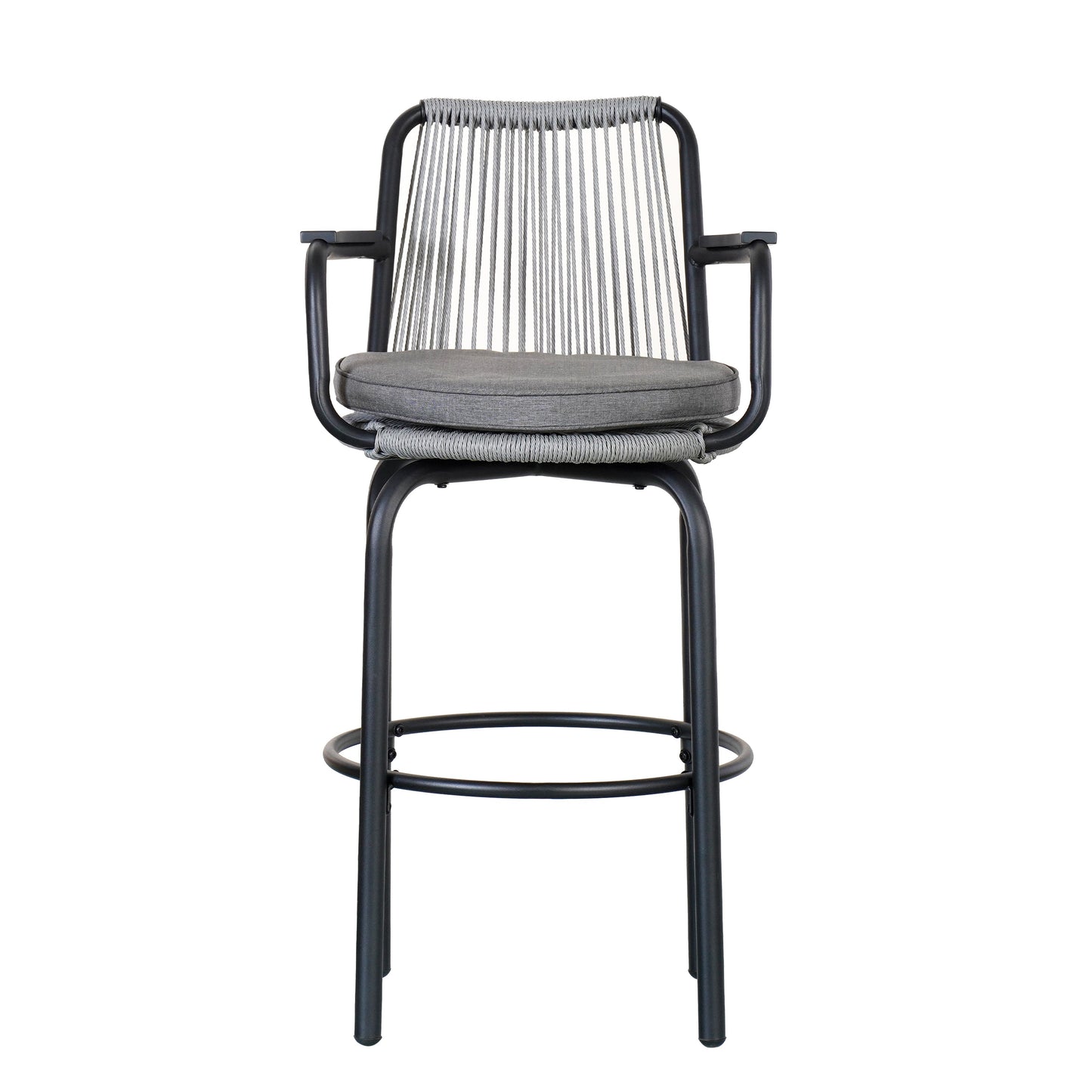 Outdoor Patio Bar Stools Set of 2 Woven Rattan