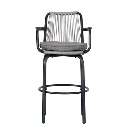 Outdoor Patio Bar Stools Set of 2 Woven Rattan