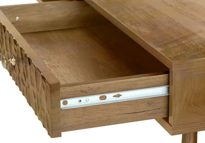 Coffee table in walnut wood with storage drawer, rectangular table with wood legs for room on Tampa Home & Garden Store