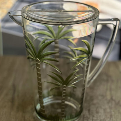Palm Tree Design Acrylic Water Pitcher and Lid