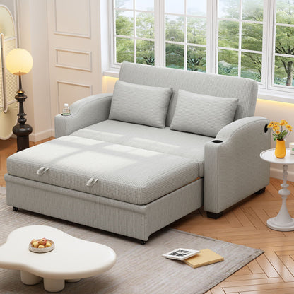 Convertible Sofa With Usb And Adjustable Backrest