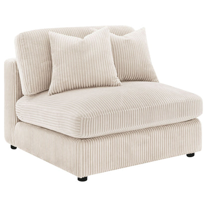 Cassidy Upholstered Sectional Sofa with Reversible Cushions in beige corduroy by HouseOfZazla on Tampa Home & Garden Store