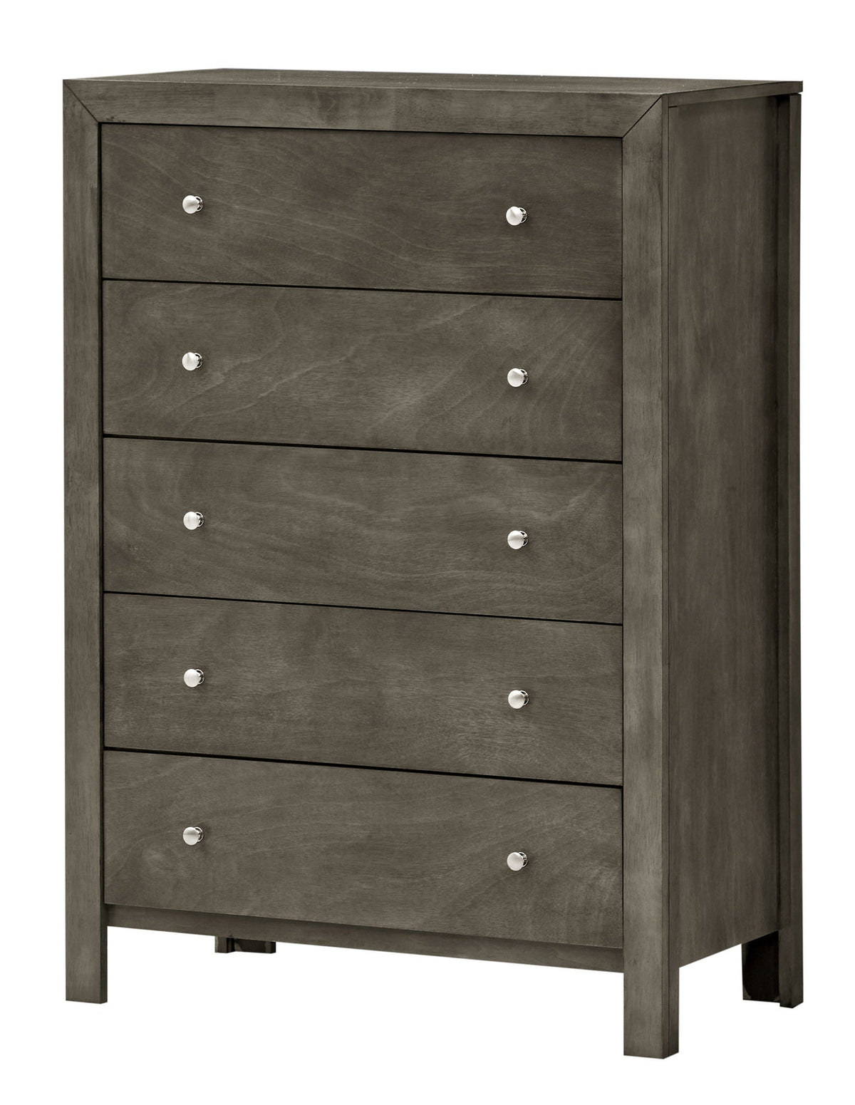 Transitional Gray Storage Chest with 6 drawers, silver knob pulls by HouseOfZazla on Tampa Home & Garden Store