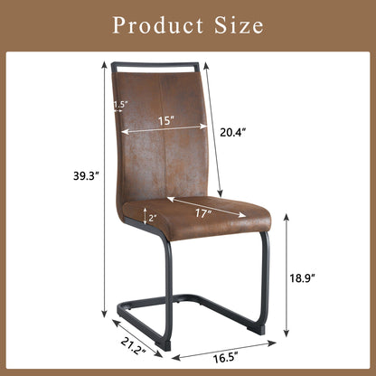 Dining Chairs With Ergonomic Backrest brown faux leather seating black cantilever HouseOfZazla on Tampa Home & Garden Store