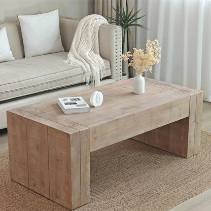 Minimalist rectangular center table in natural wood for living room Unique Piece Furniture on Tampa Home & Garden Store