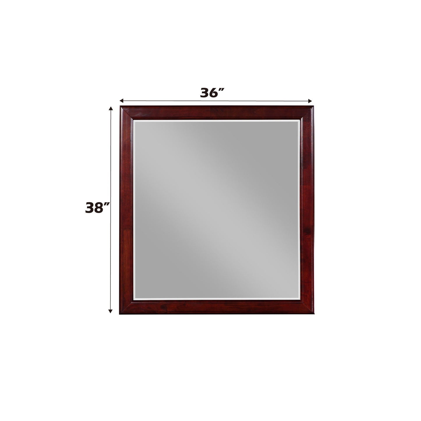 Louis Philippe Bedroom Mirror by HouseOfZazla, dark cherry wood frame, 36x38 in on Tampa Home & Garden Store