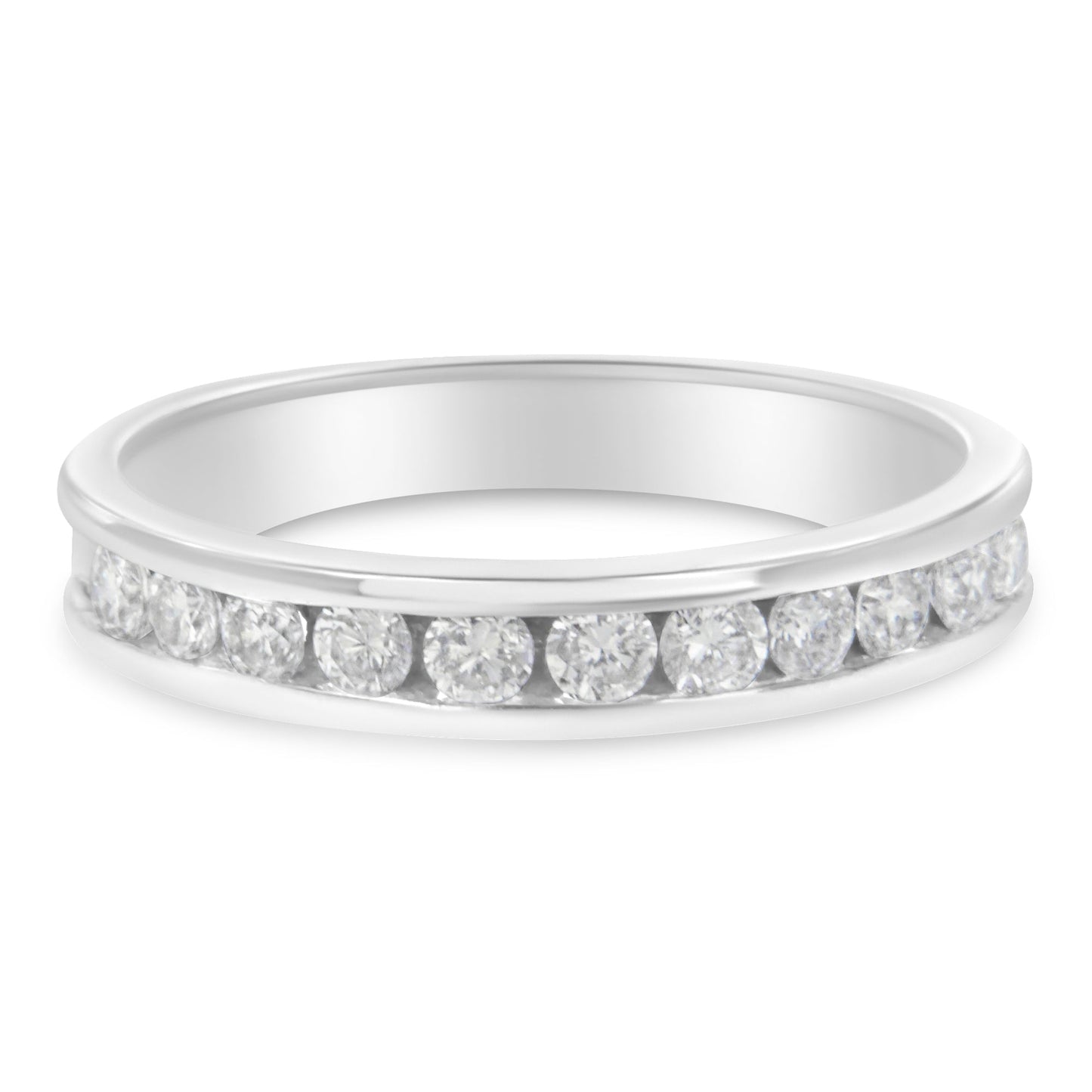 Diamond eternity ring in 18K white gold with channel-set round diamonds, 1/2 Cttw on Tampa Home & Garden Store