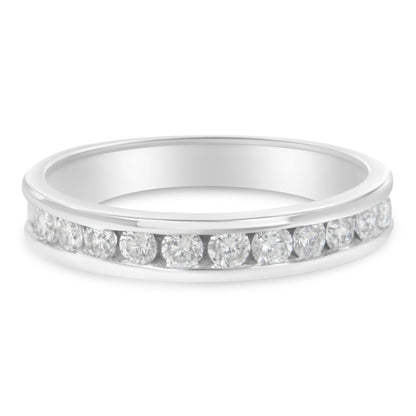 Diamond eternity ring in 18K white gold with channel-set round diamonds, 1/2 Cttw on Tampa Home & Garden Store