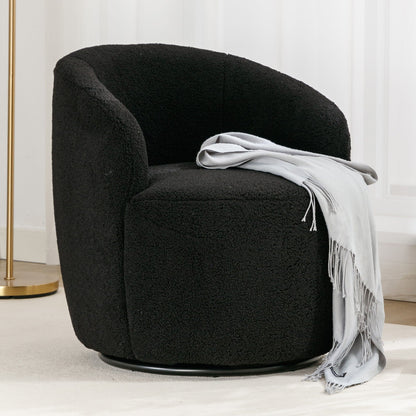 Teddy Fabric and Swivel Barrel Accent Chair