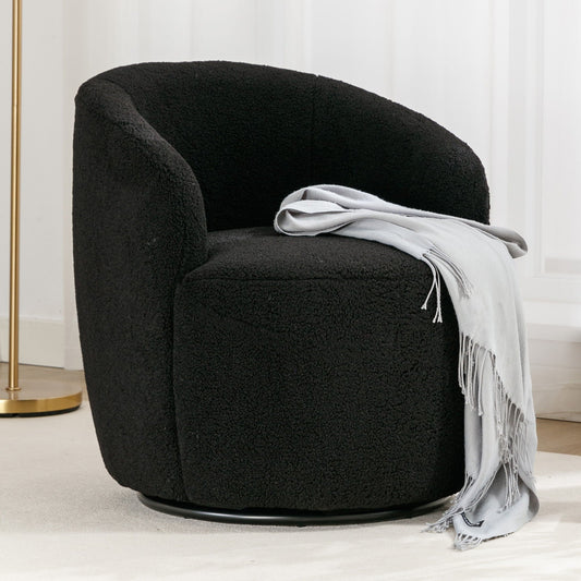 Teddy Fabric and Swivel Barrel Accent Chair