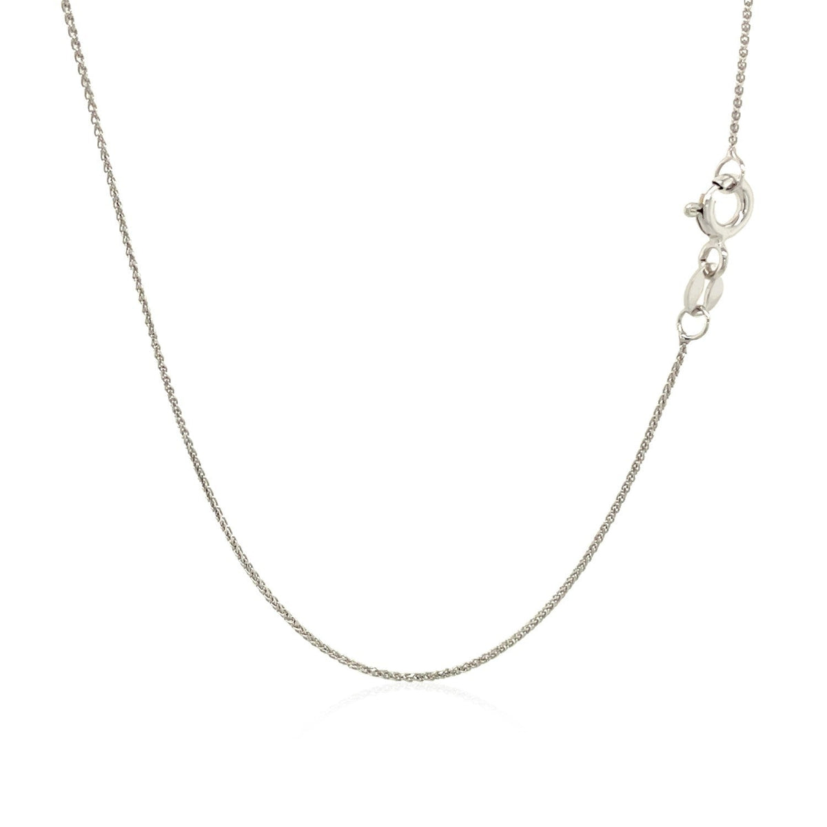 Necklace 14k white gold diamond-cut round wheat chain 0.6mm with lobster clasp Bids.com on Tampa Home & Garden Store