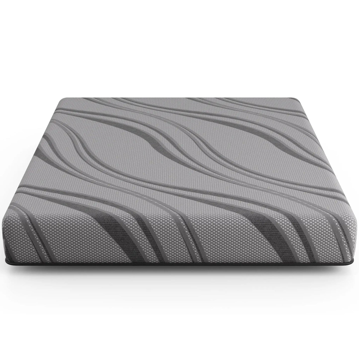 Bib Nl 8-inch Pro Gel Foam Firm Mattress by Unique Piece Furniture in gray striped cover on Tampa Home & Garden Store