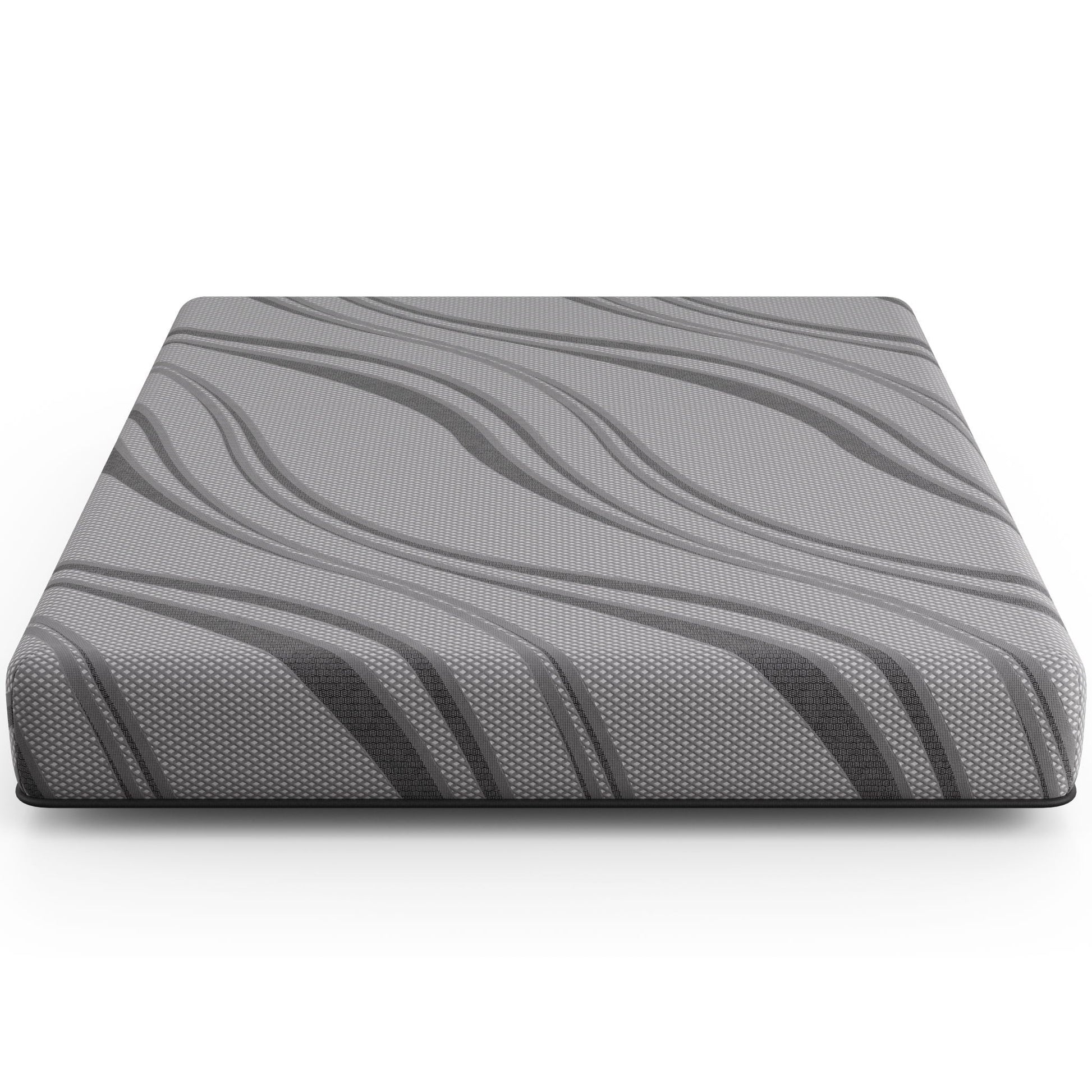 Bib Nl - 8-inch Pro Gel Foam Firm Hybrid Mattress gray striped cover HouseOfZazla on Tampa Home & Garden Store