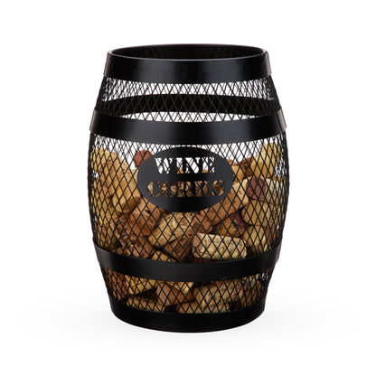 Modern Metal Barrel Cork Holder and Home Decor