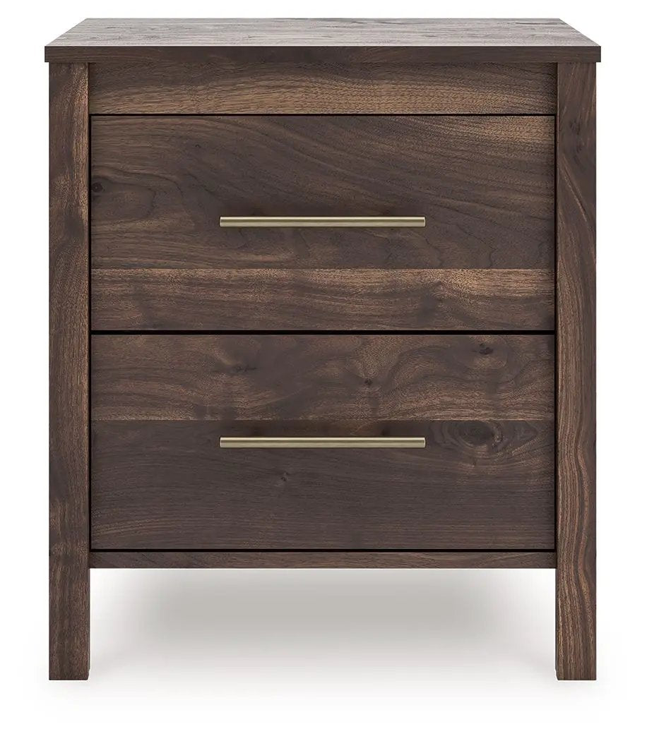 Calverson Night Stand Walnut Finish with Handle