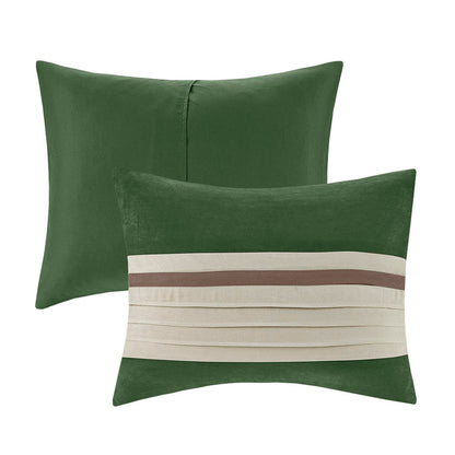 7 Pc faux suede comforter set Green King with matching shams, HouseOfZazla on Tampa Home & Garden Store