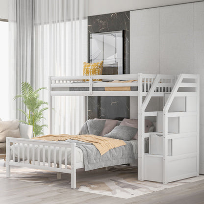 Loft bed with staircase and storage by HouseOfZazla, white frame with storage on Tampa Home & Garden Store