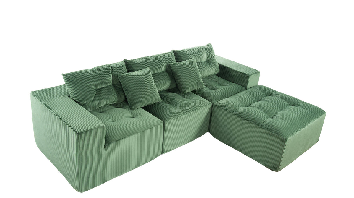 Modern Corduroy and L Shape Modular Sofa