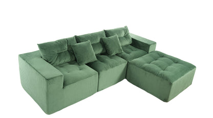 Modern Corduroy and L Shape Modular Sofa