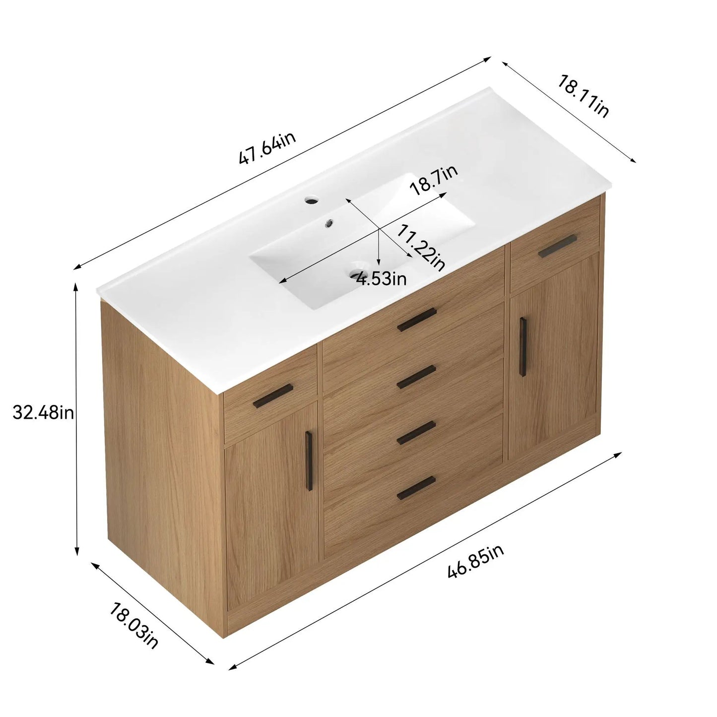 Bathroom Vanity with Ample Storage and Soft Doors