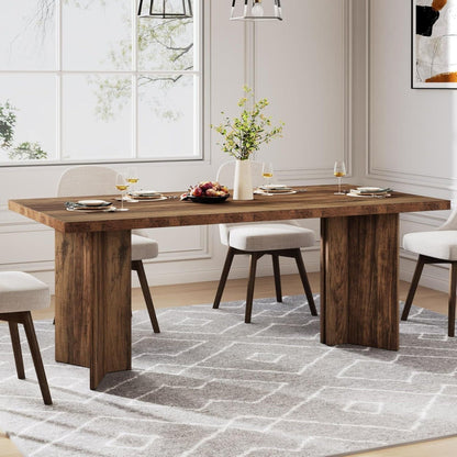 HouseOfZazla dining table for 4–6 with thick wood top and chunky legs in a dining room on Tampa Home & Garden Store