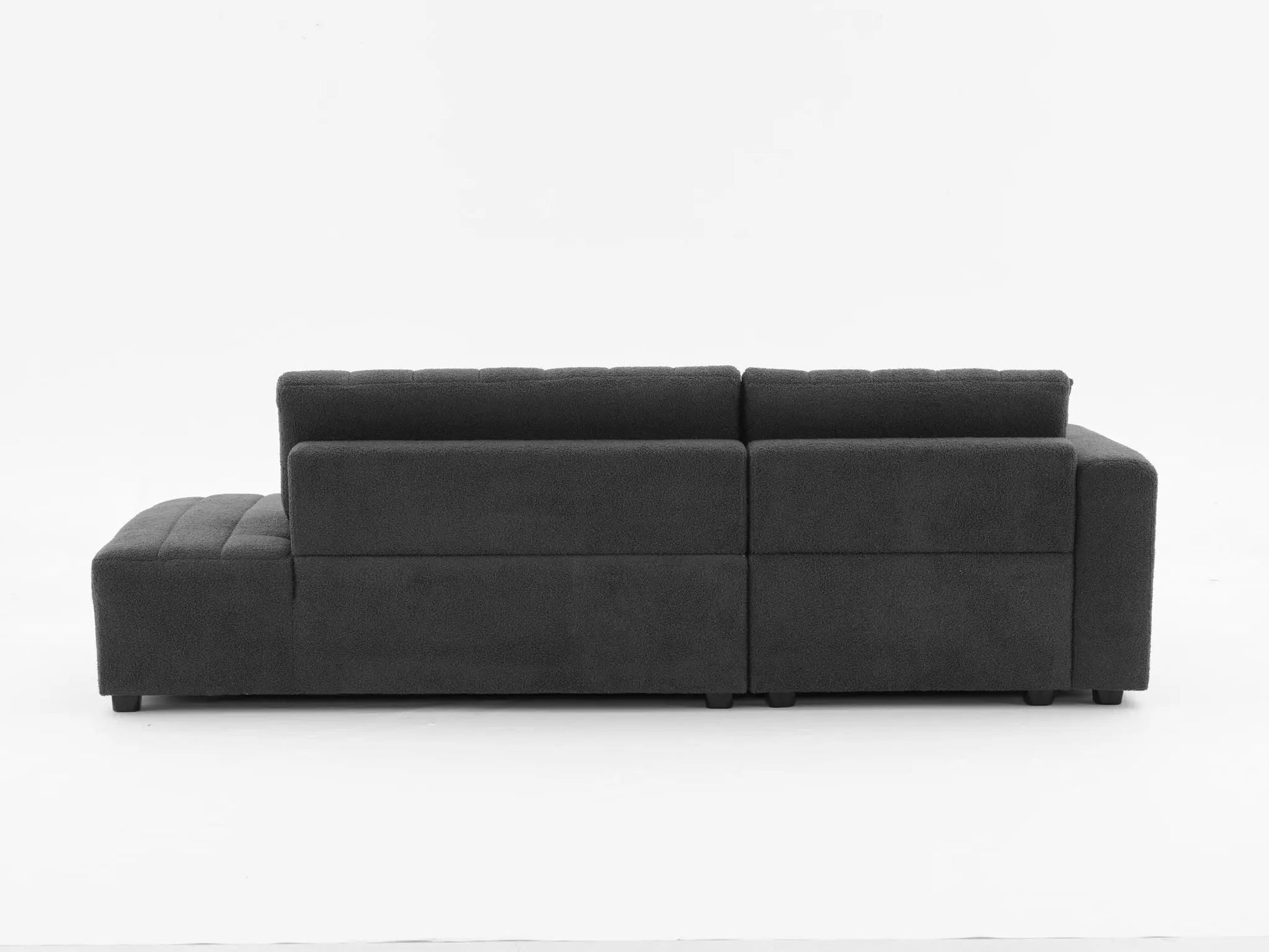 Jessica Lamb Wool Sectional Sofa with Chaise, stationary charcoal on Tampa Home & Garden Store