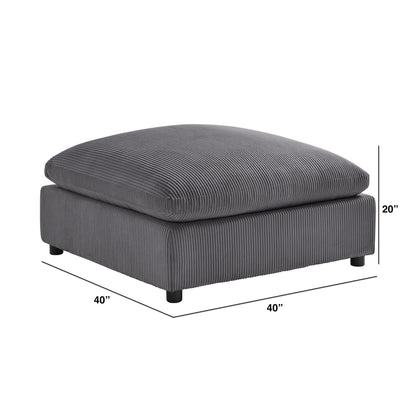 Chelsea Upholstered Ottoman with Removable Covers in dark gray by HouseOfZazla on Tampa Home & Garden Store