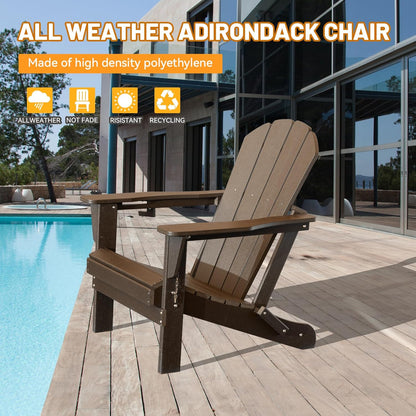 Folding Adirondack Outdoor Chair and Cup Holder