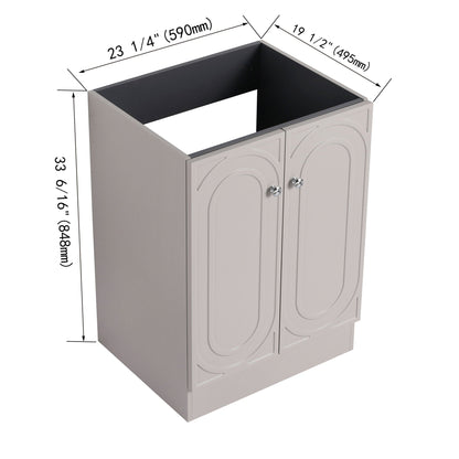 Freestanding bathroom vanity with soft close gray finish two-door cabinet HouseOfZazla on Tampa Home & Garden Store