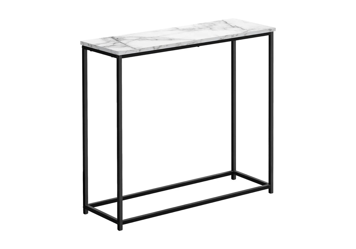 Accent Console Table by Unique Piece Furniture with white marble top and black metal frame on Tampa Home & Garden Store