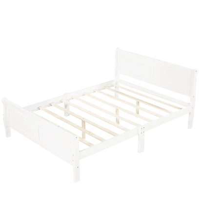 Platform bed frame in white with headboard and footboard, wood slats by Unique Piece Furniture on Tampa Home & Garden Store