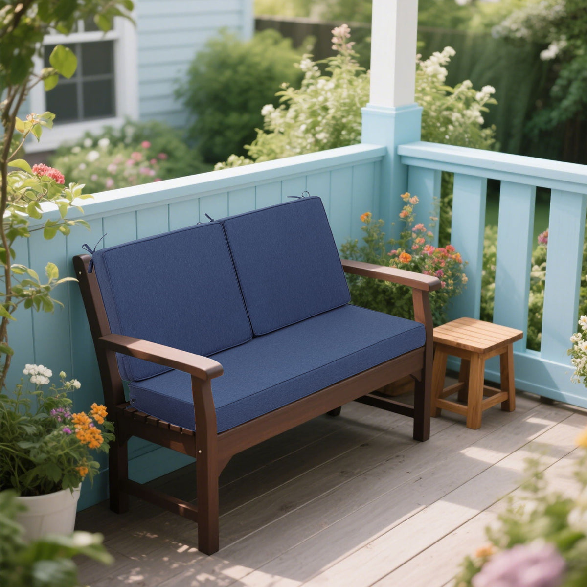 Back & seat cushions navy blue waterproof with high-resilience foam HouseOfZazla on Tampa Home & Garden Store